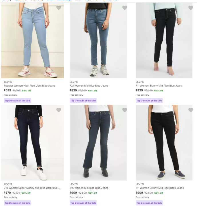 Image of Levi's Women Jeans @ Flat 65% Discount