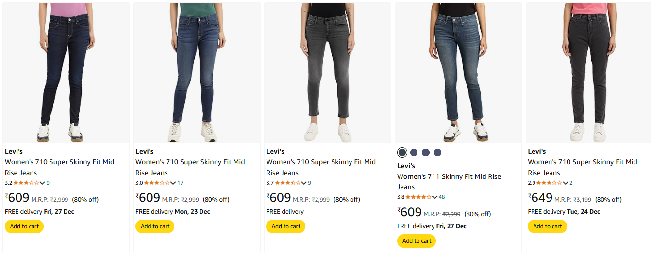 Image of Levi's Women's Jeans up to 80% Discount