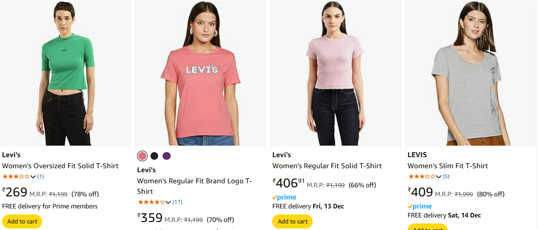 Image of Levi's Women's Oversized Fit T-Shirt up to 80% Discount 