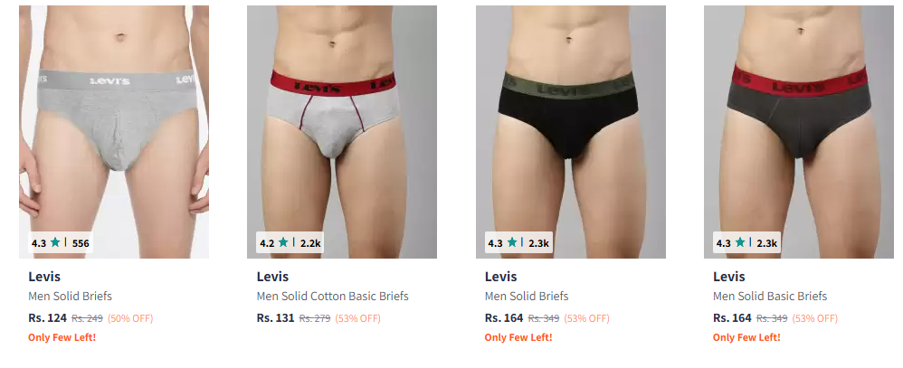 Image of Levis Men's Brief Starting At @₹124