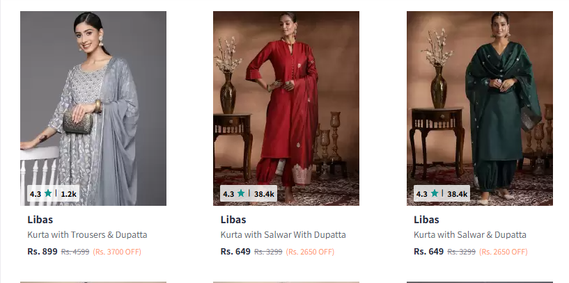 Image of Libas Women's Premium Kurta Set Minimum 80% Discount