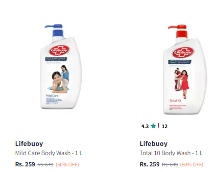 Image of Lifebuoy Mild Care Body Wash - 1 L @ ₹259