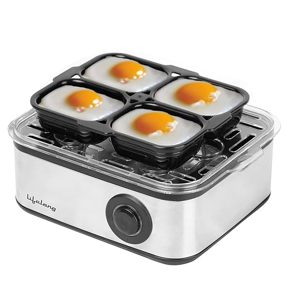 Image of Lifelong 2-in1 Egg Boiler and Poacher 500-Watt (Black)