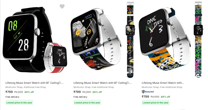 Image of Lifelong Brand Smart Watches Minimum 80% Discount | Starting ₹799