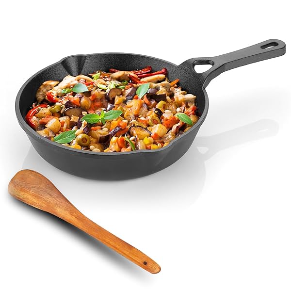 Image of Lifelong Cast Iron Fry Pan 8 Inch (20mm) 2Ltr, 3kg Pan 