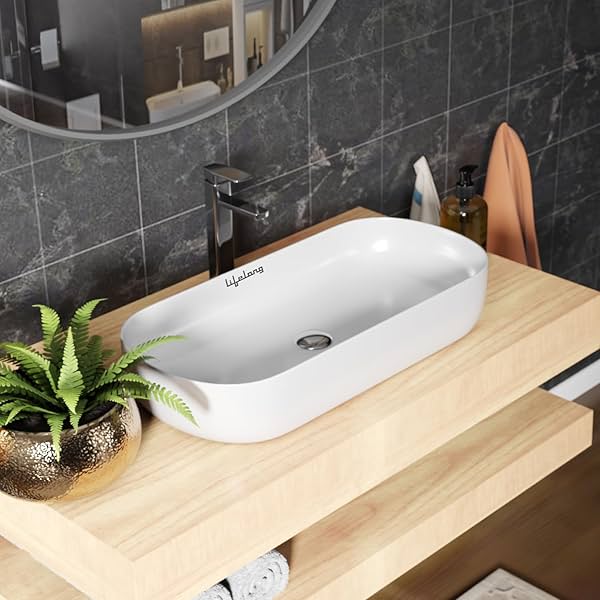 Image of Lifelong Ceramic Oval Wash Basin 36x71x13 cm