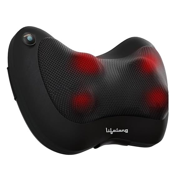 Image of Lifelong Cushion Massager and Body Massager with Heat and Strong 8 Deep Kneading nodes for Back,