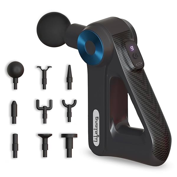 Image of Lifelong Gun Massager for Pain Relief with 9 Massage Heads Massage Gun Machine.