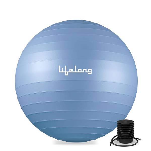 Image of Lifelong LLFAGB55B Gym Ball for Exercise Anti Burst Exercise Ball