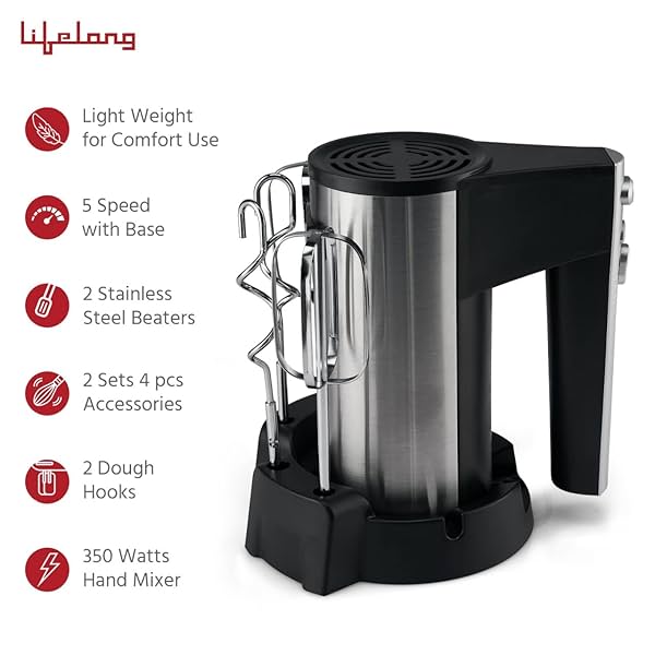 Image of Lifelong LLHM03 Infinia 350-Watt Hand Mixer