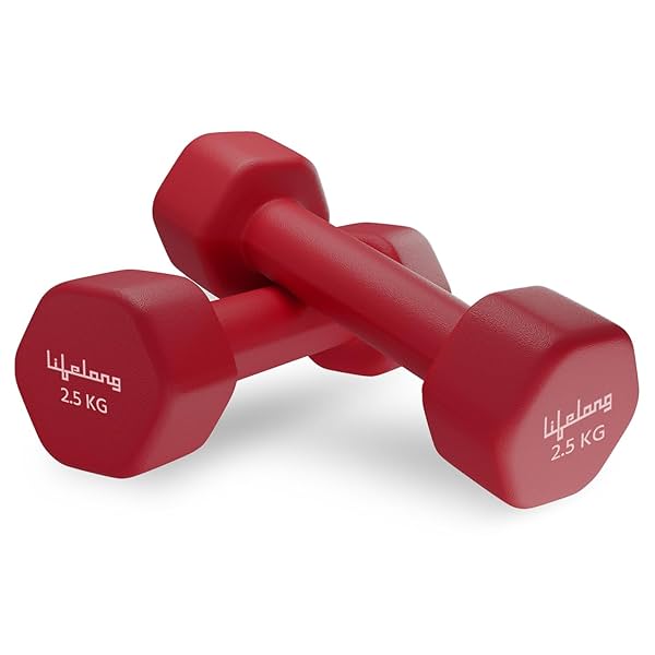 Image of Lifelong Neoprene Dumbbells Set For Home Gym-Fixed Dumbbell Set