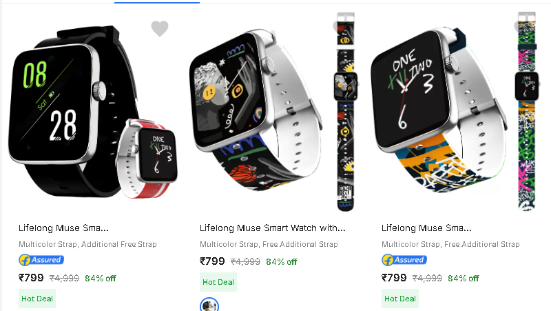 Image of Lifelong Smart Watches starting @ ₹799 up to 84% Disocunt