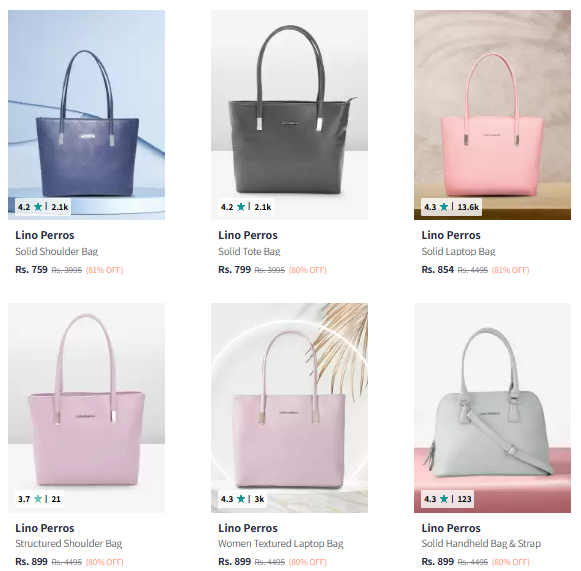 Image of Lino Perros Brand Women's Handbags And Bags @ Minimum 80% Discount