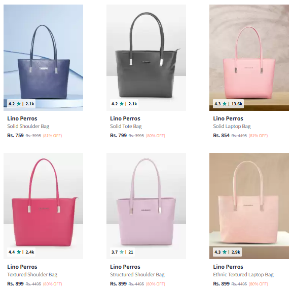 Image of Lino Perros Brand Women's Handbags And Bags @ Minimum 80% Discount