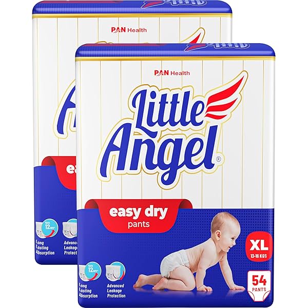 Image of Little Angel Easy Dry Pull-Up Diaper Pants With 12 Hrs Absorption Extra Large (Xl) Size, Pack Of 2,13-16 Kgs - Xl (108 P