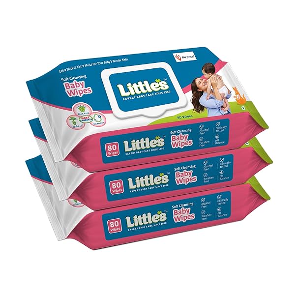 Image of Little's Soft Cleansing Baby Wipes with Lid