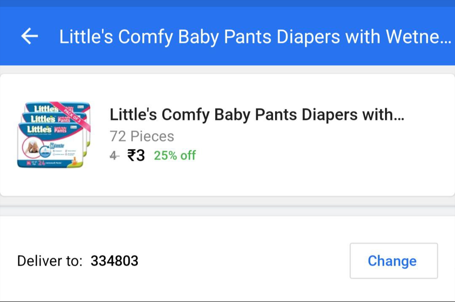 Image of Littles Comfy Baby Pants Diapers with Wetness Indicator and 12 hours Absorption |Extra Large - XL  (72 Pieces)