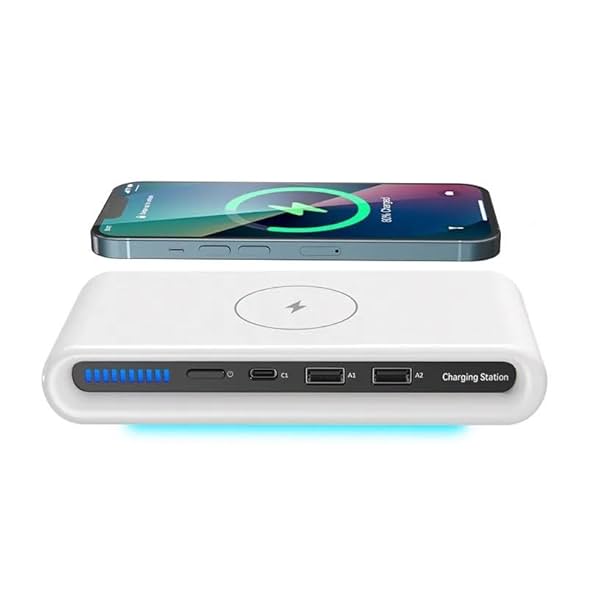 Image of Loony Cloner Hub Qi Certified Magnetic Wireless Charger Dock Station 4-in-1 for iPhone, Samsung, Smartwatch, iPad - iOS 