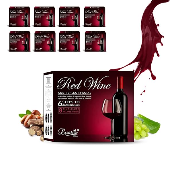 Image of Luster Red Wine Age Reflect Facial Kit | 8 Single Use Facials Inside 