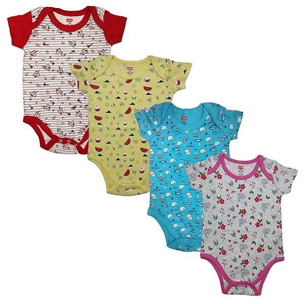 Image of LuvLap Baby Boy and Girl Half Sleeve Romper