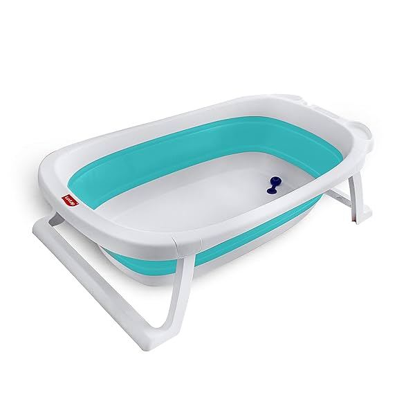 Image of LuvLap Splash 2 In 1 Folding Baby Bath Tub Cum Baby Bather With Temperature Sensitive Plug 