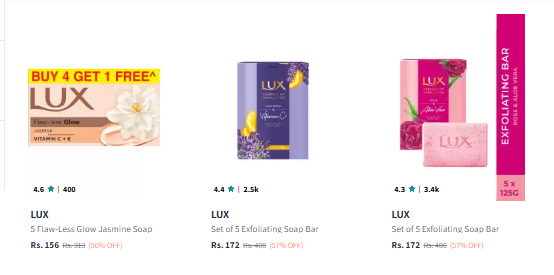 Image of Lux Beauty Soap Starts @ ₹156