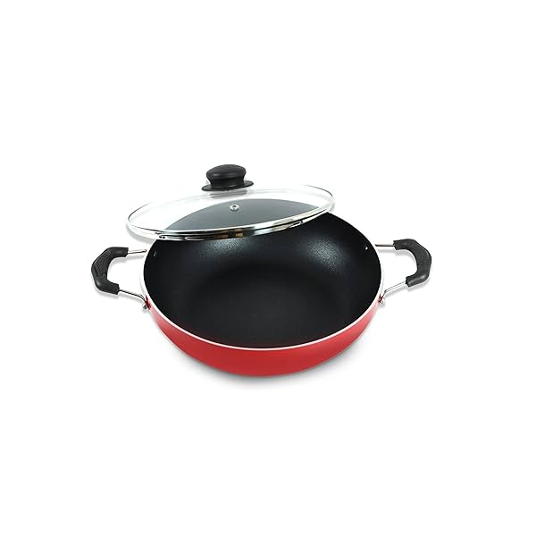 Image of MACclite Non-Stick Alpha Kadai 24cm Dia / 2.5 Liters with Glass Lid.