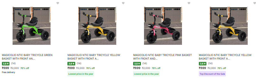 Image of MAGICOLIO NTIC BABY TRICYCLE Starting at ₹699