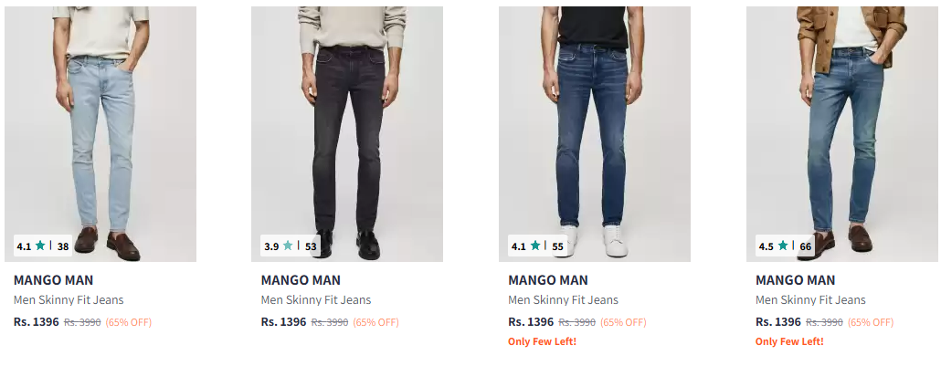 Image of MANGO MAN Stretchable Jeans at Flat 65% Discount 