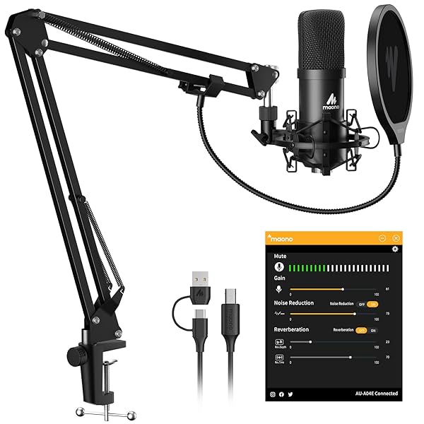 Image of MAONO Podcast Microphone, USB Computer Mic for PC with Software