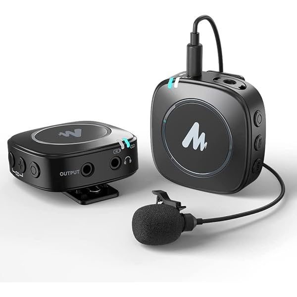 Image of MAONO WM820 Wireless Collar Mic for YouTubers Vlog, Video Recording, Interview. Compact Microphone with 6H Battery, 50m/