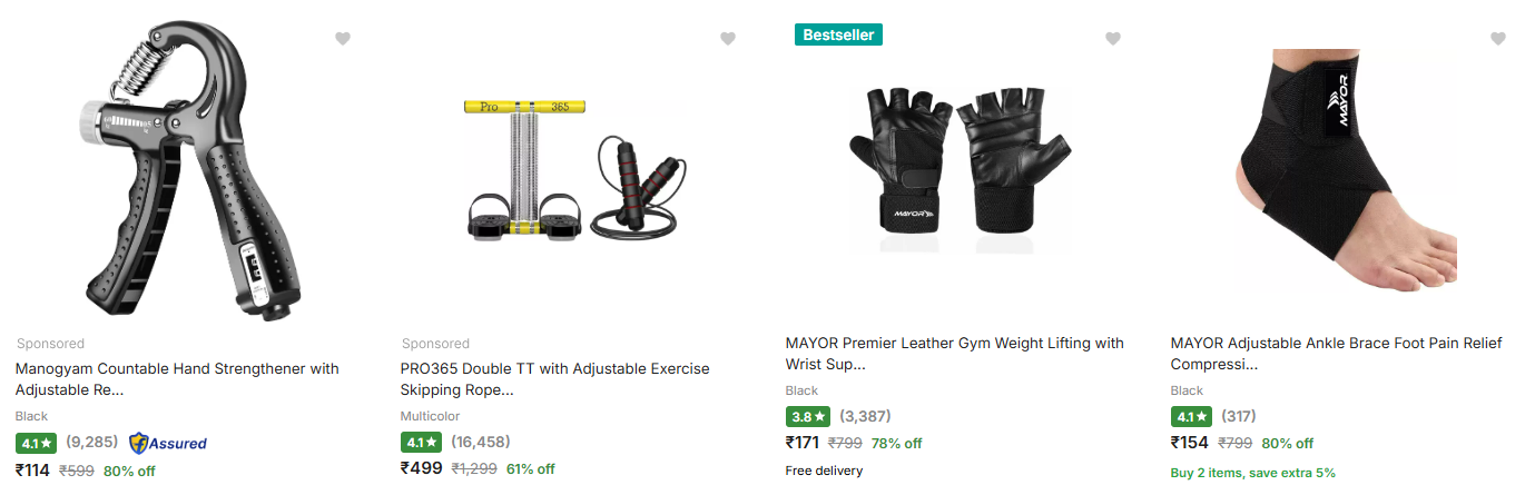 Image of MAYOR Premier Fitness Accessories & Equipments Starting at ₹114