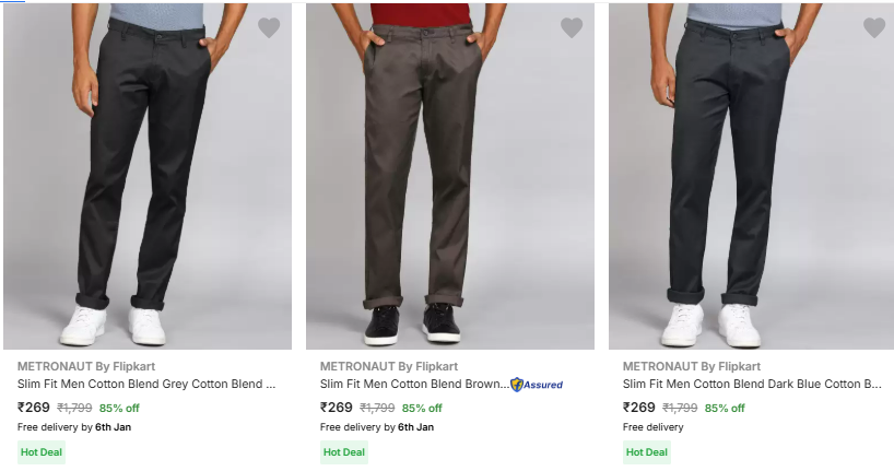 Image of METRONAUT By Flipkart Men Trousers minimum 85% Discount