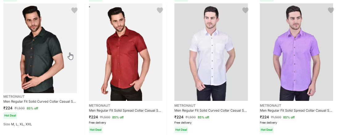 Image of METRONAUT Men Regular Fit Solid Curved Collar Casual Shirt Starting Price @ ₹224