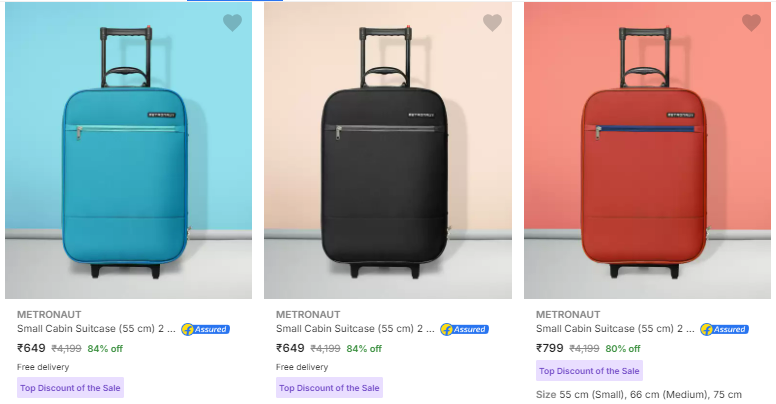 Image of METRONAUT suitcase @ Minimum 80% Discount