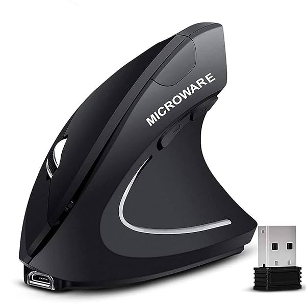 Image of MICROWARE Rechargeable Wireless Vertical Mouse