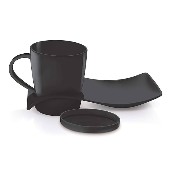 Image of MILTON Coffee and Cookies Melamine Server, Set of 3, Black