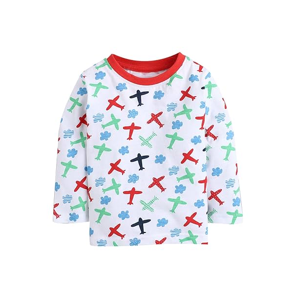 Image of MINITATU Baby-Boy's Animal Print Regular Fit T-Shirt