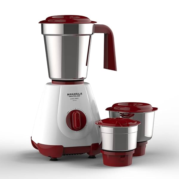 Image of Maharaja Whiteline 500W Livo Pro Mixer Grinder with 3 Stainless Steel Jars 