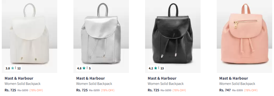 Image of Mast & Harbour Women Backpack Minimum 75% Discount