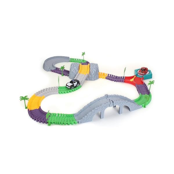 Image of Max Trax Medieval Town Track Set with Motorised Car, Multi Color (240 Pieces)