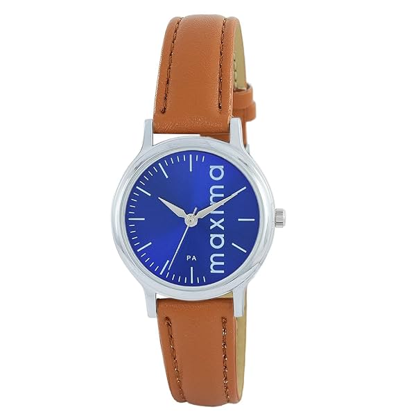 Image of Maxima Leather Analog Blue Dial Women Watch 