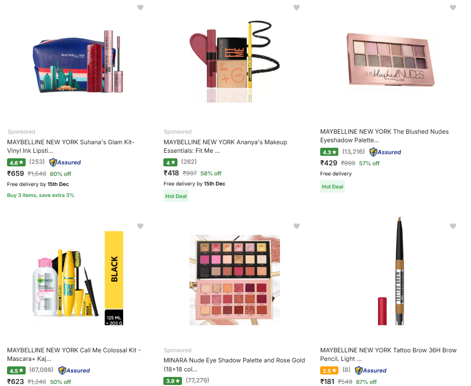 Image of Maybelline Make up Products up to 88% Discount 