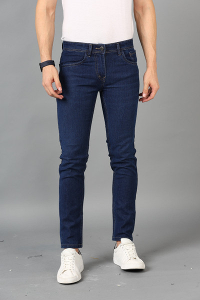 Image of Men Slim Mid Rise Black Jeans