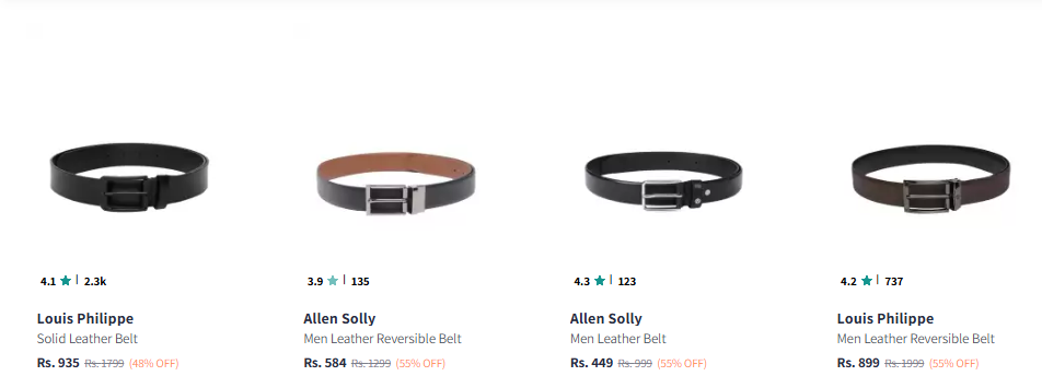 Image of Men's Branded Textured Leather Formal Belt at 30-75% Discount + Save Extra 10% with Coupon