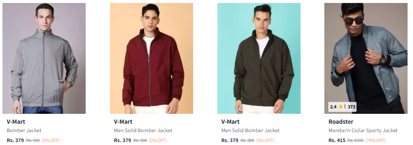 Image of Men's Branded jacket with Zipper starting at ₹379