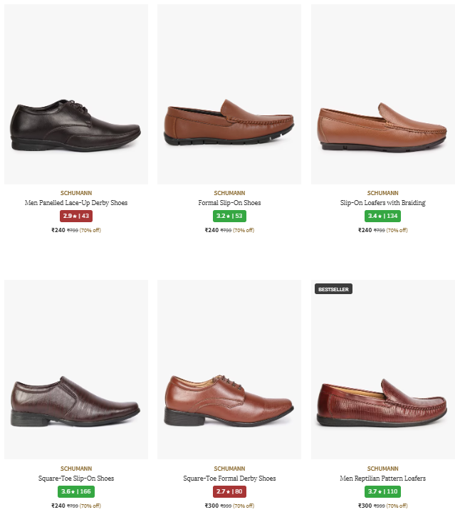 Image of Men's premium Formal Shoes @ Starting ₹240