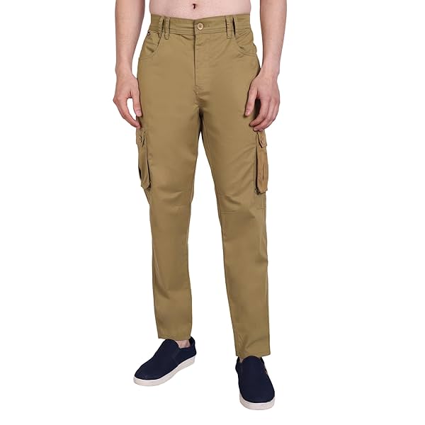 Image of Mens Khaki 6 Pocket Freedom Cargo