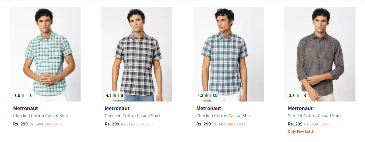 Image of Metronaut Men Shirts : Up to 80% discount starting at just ₹299