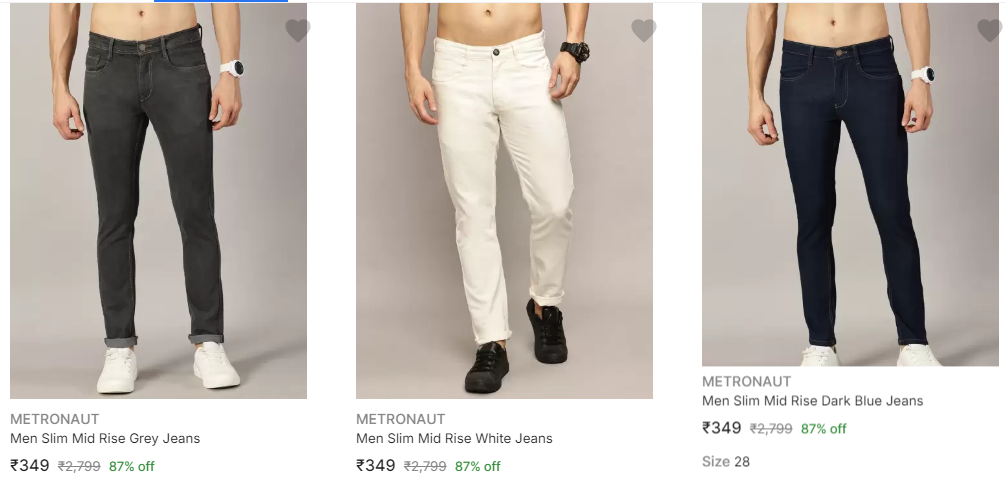 Image of Metronaut Men's Jeans Up to 87% Discount for Starting at ₹349